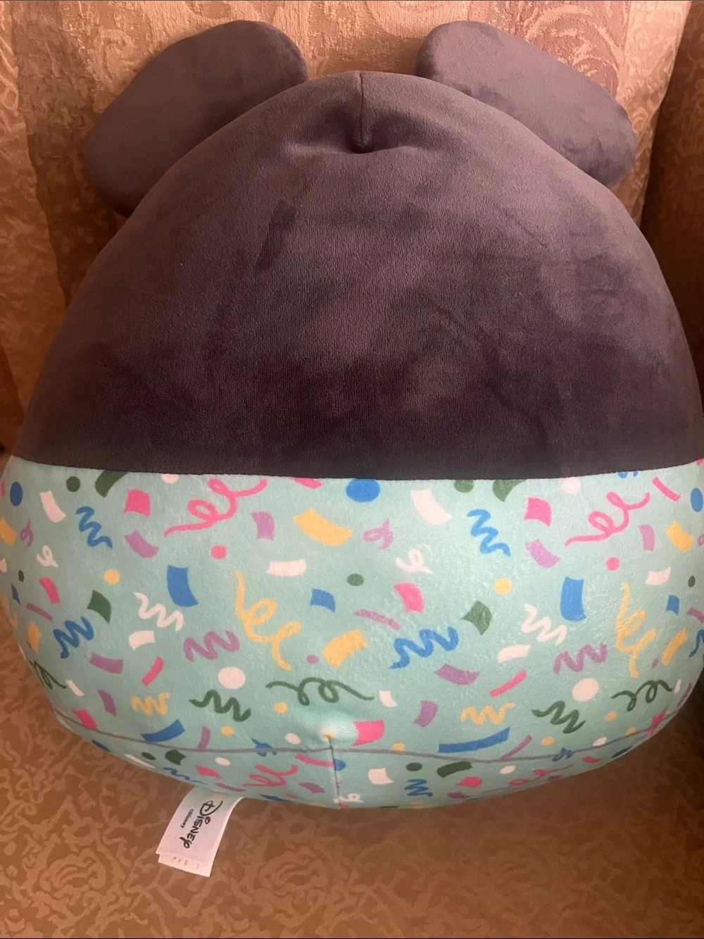 Disney Plush Character Pillow in Black, Cream, Teal & Yellow